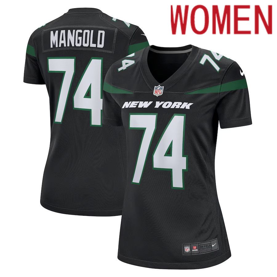 Women New York Jets 74 Nick Mangold Nike Black Retired Player NFL Jersey